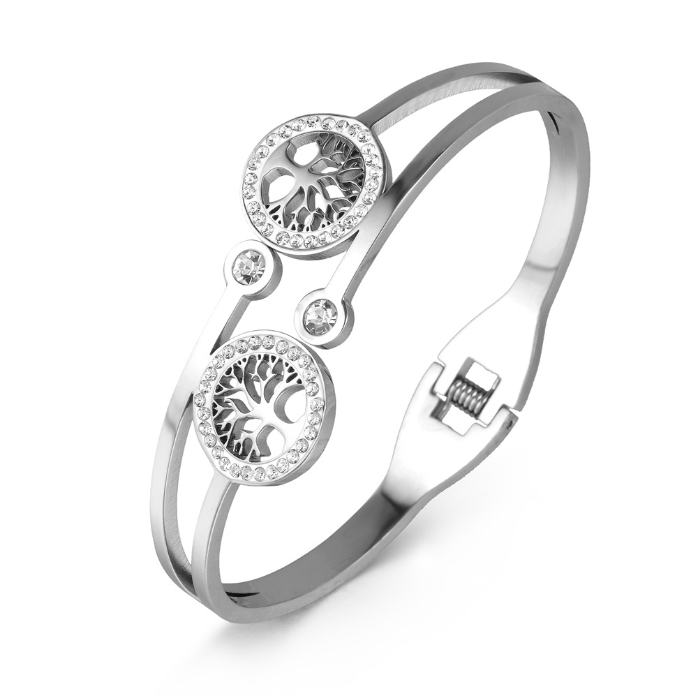 Tree of Life Stainless Steel Bangle