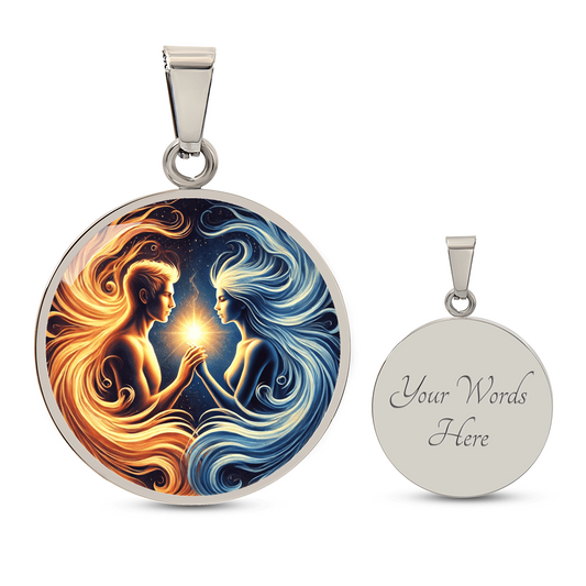 Twin Flames Soulmates Pendant Necklace