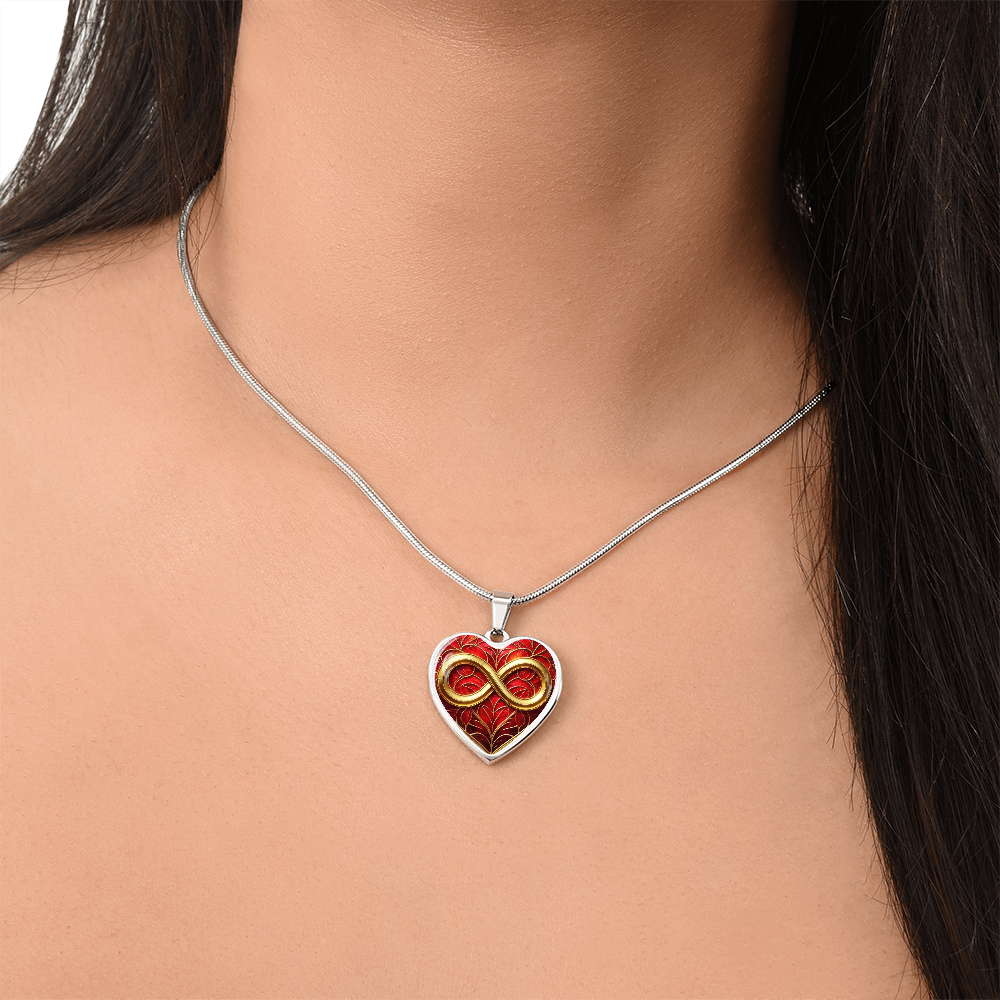 Red Infinity Heart Luxury Pendant Necklace