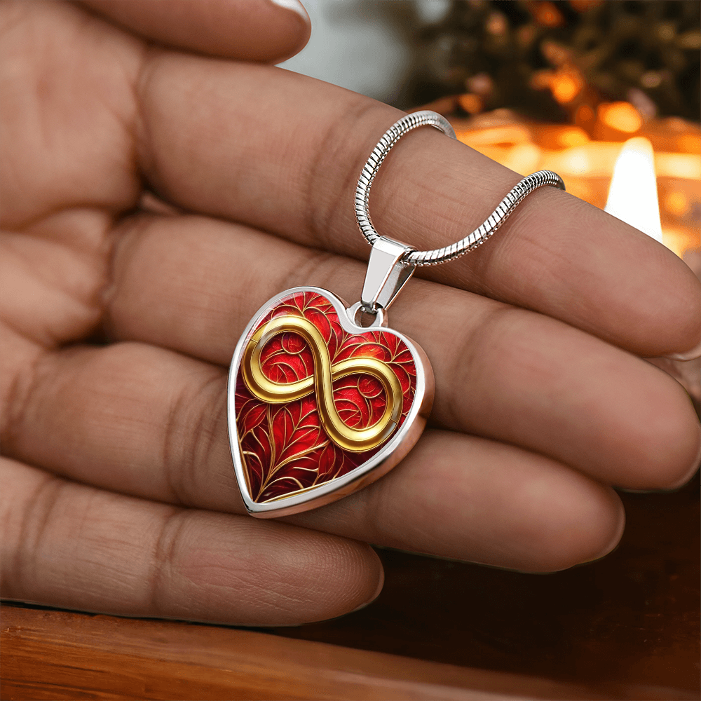 Red Infinity Heart Luxury Pendant Necklace