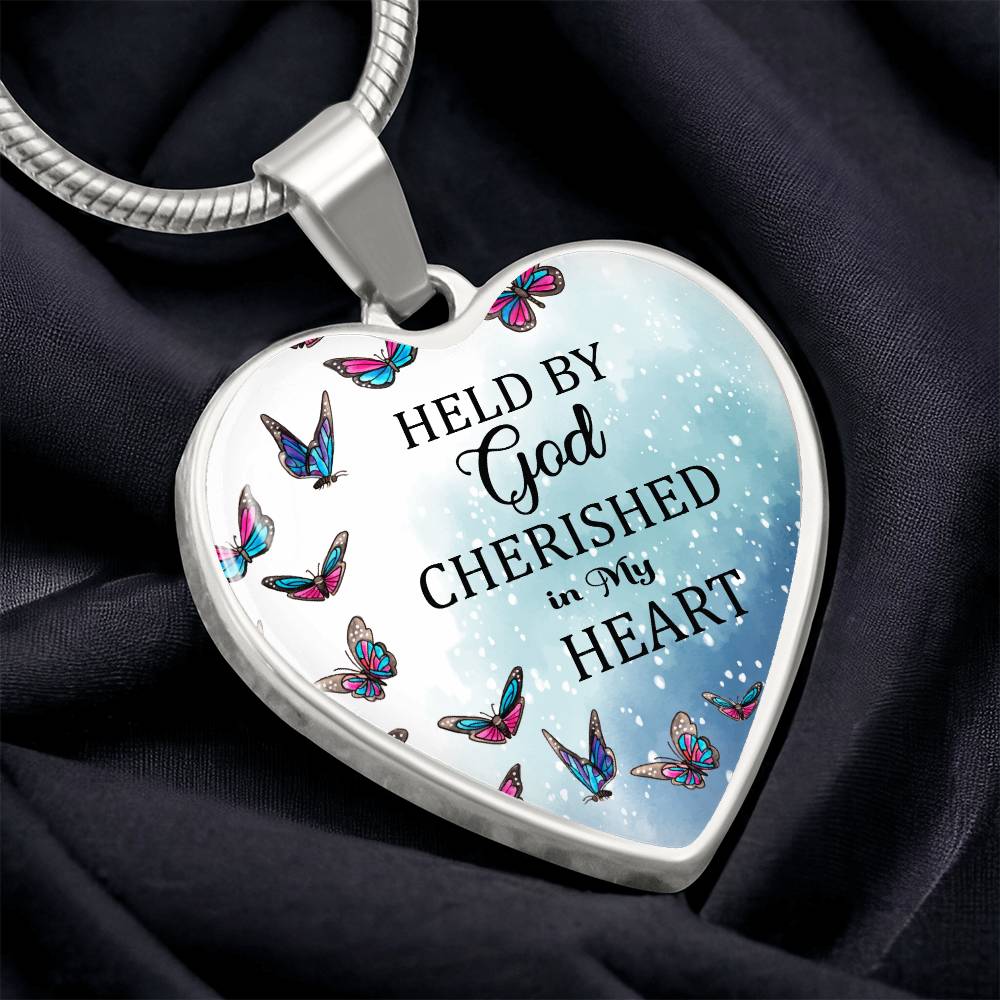 Butterflies Cherished in My Heart Pendant Necklace