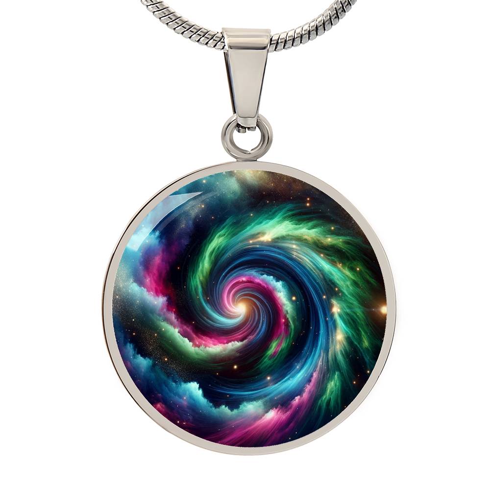 Hurricane Aurora Circle Pendant Necklace