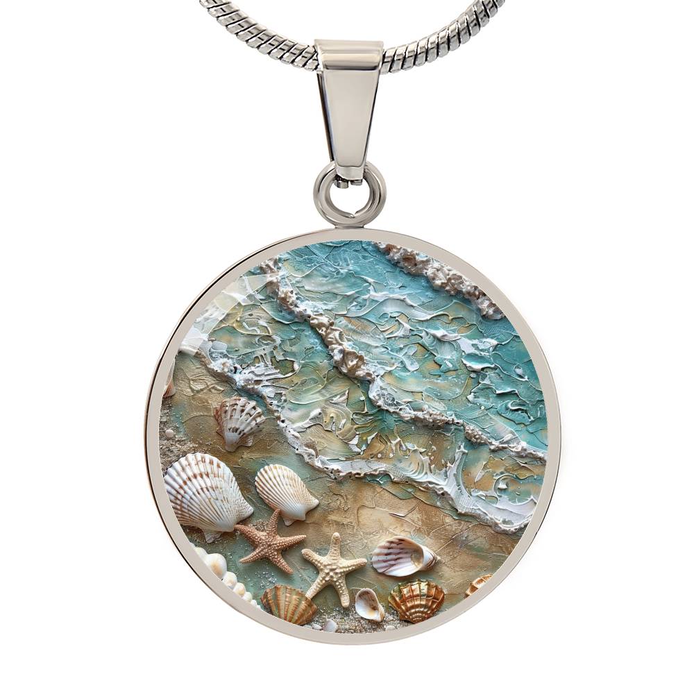 The Coastal Beach Circle Pendant Necklace