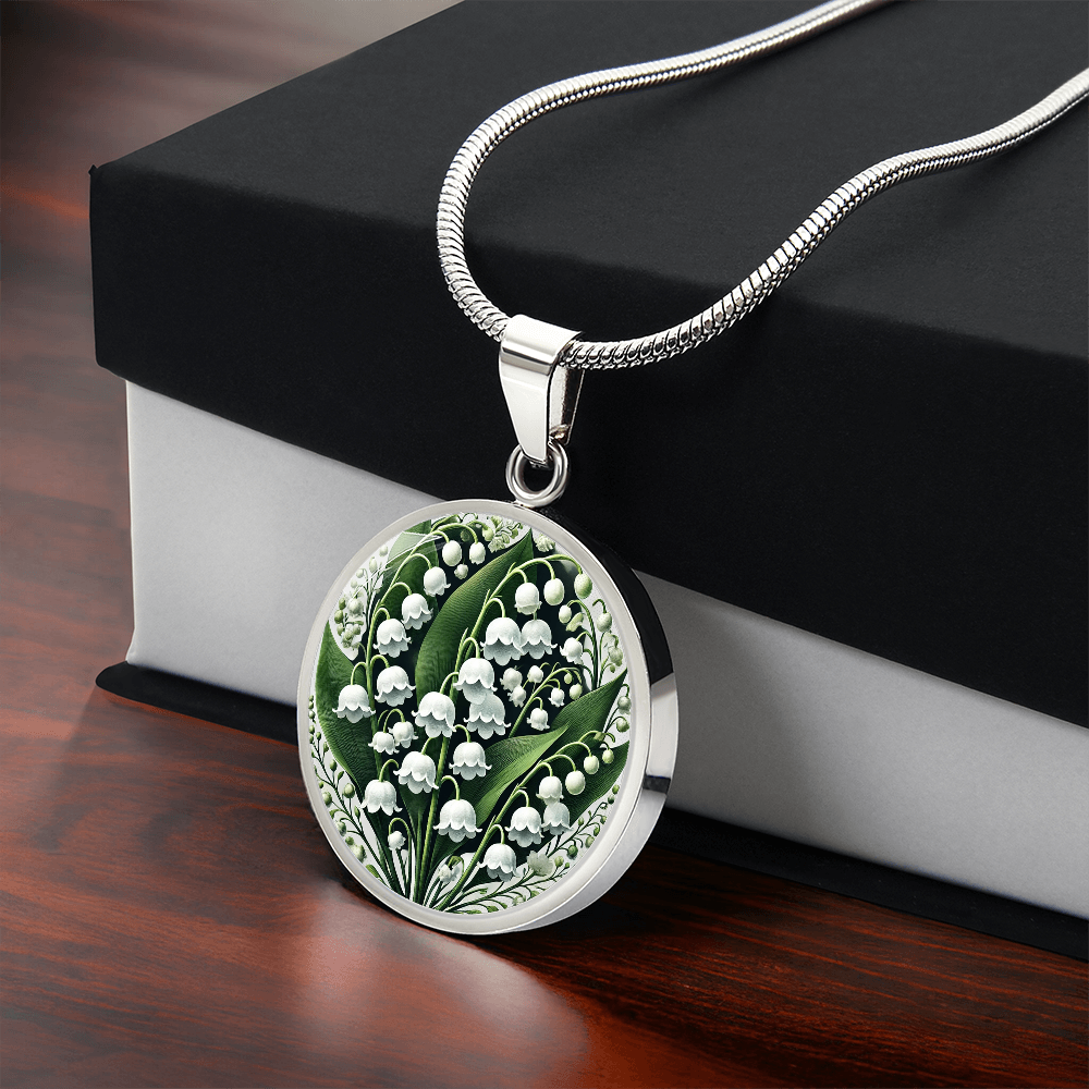 May Birth Flower - Lily of the Valley Pendant Necklace