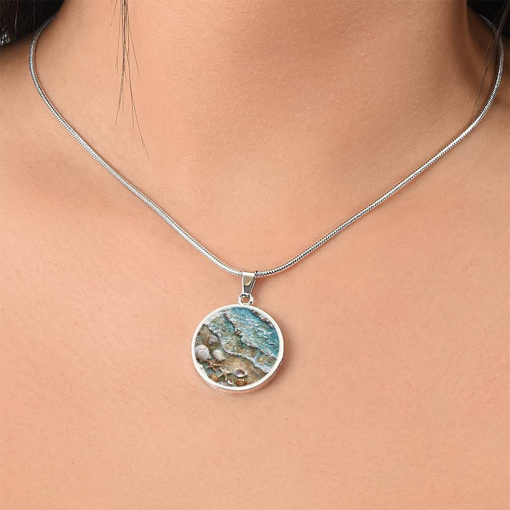 The Coastal Beach Circle Pendant Necklace