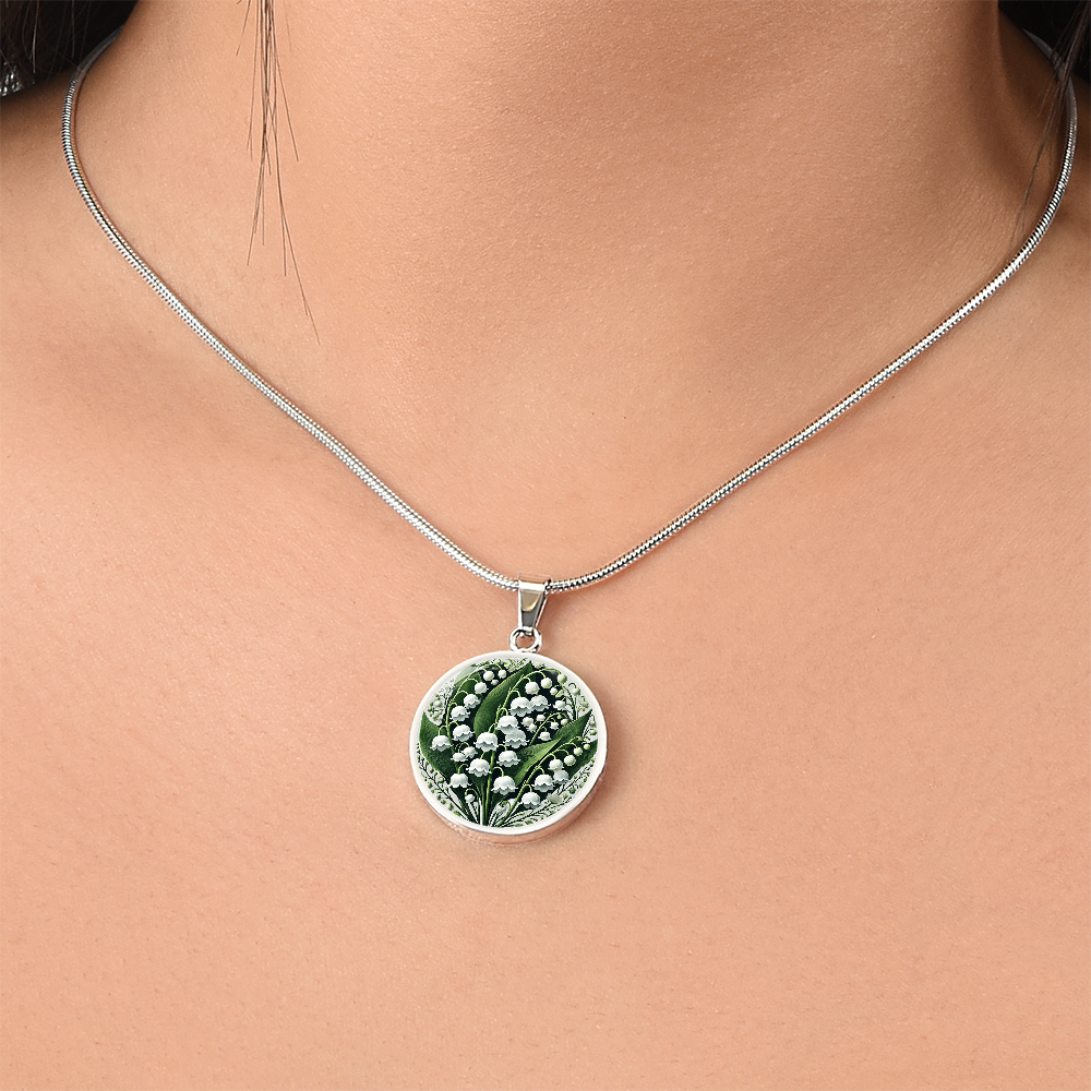 May Birth Flower - Lily of the Valley Pendant Necklace