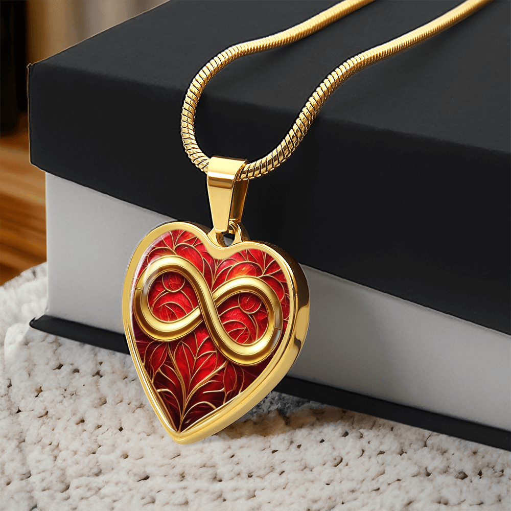 Red Infinity Heart Luxury Pendant Necklace