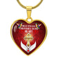 Red Held By God Cherished In My Faith Heart Necklace