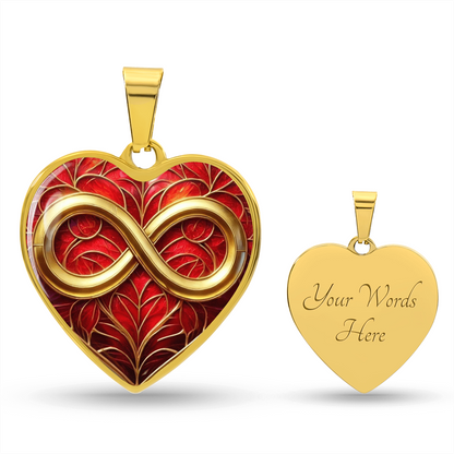 Red Infinity Heart Luxury Pendant Necklace