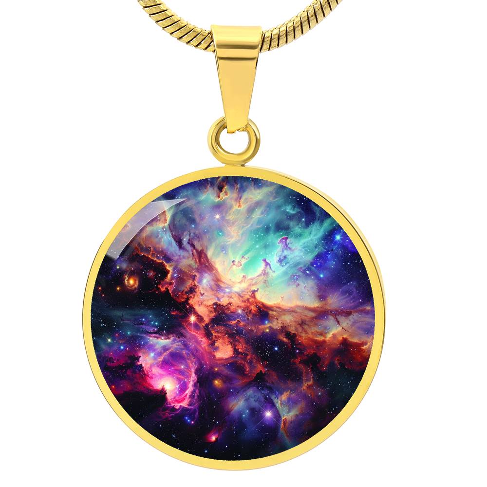 The Galaxy Bang Circle Pendant Necklace