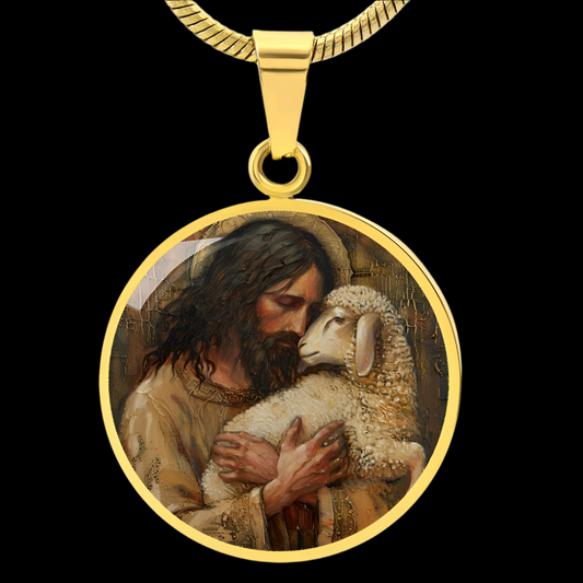 Lamb of God Circle Pendant Necklace