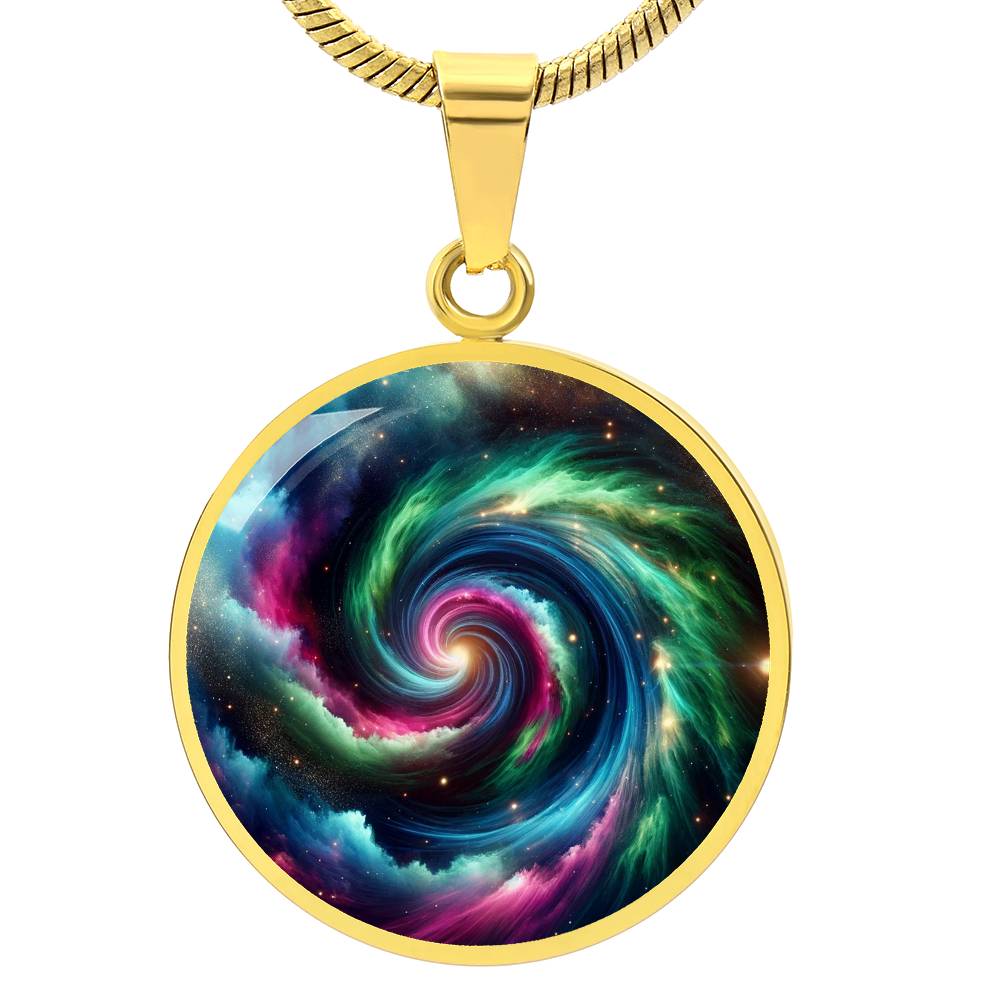 Hurricane Aurora Circle Pendant Necklace