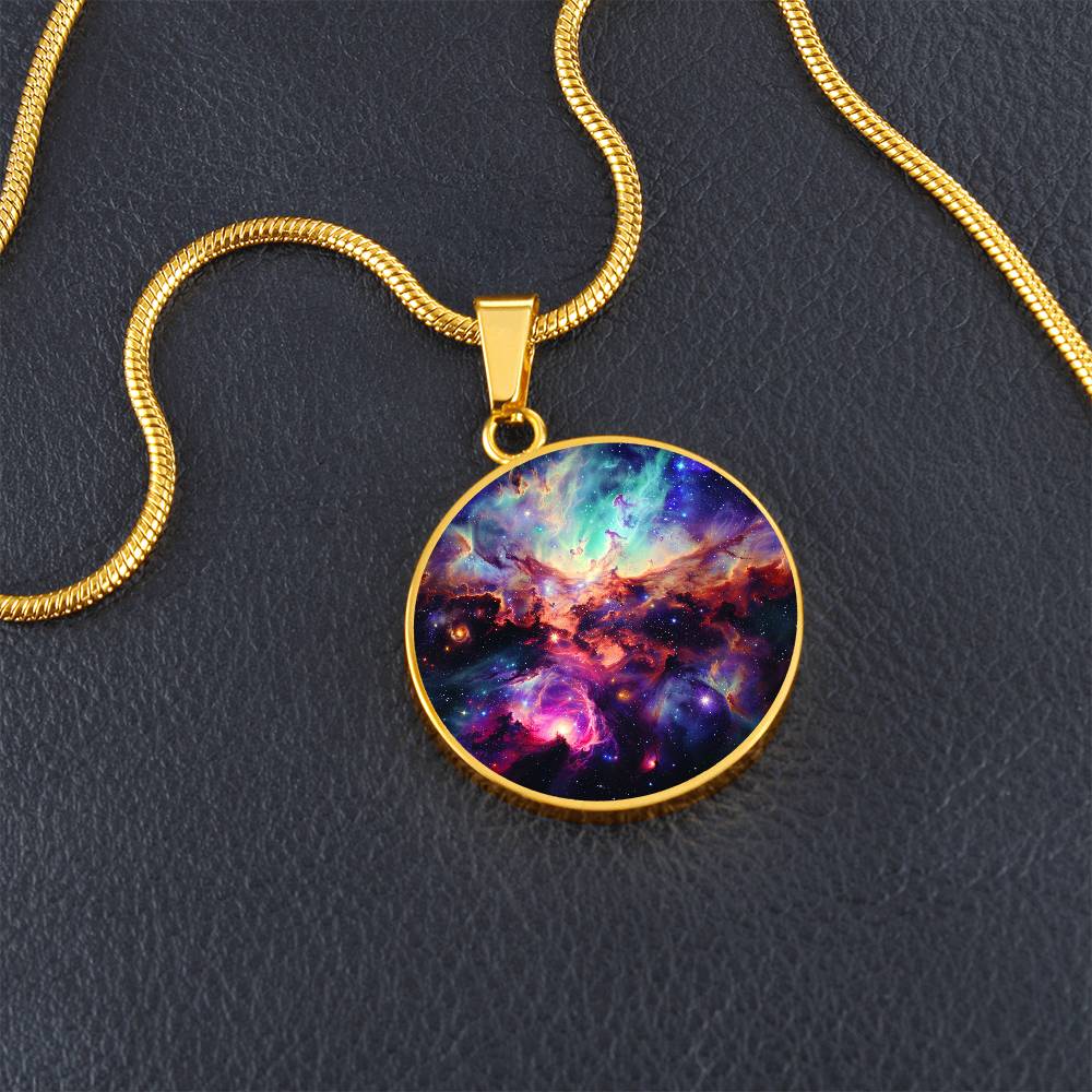 The Galaxy Bang Circle Pendant Necklace