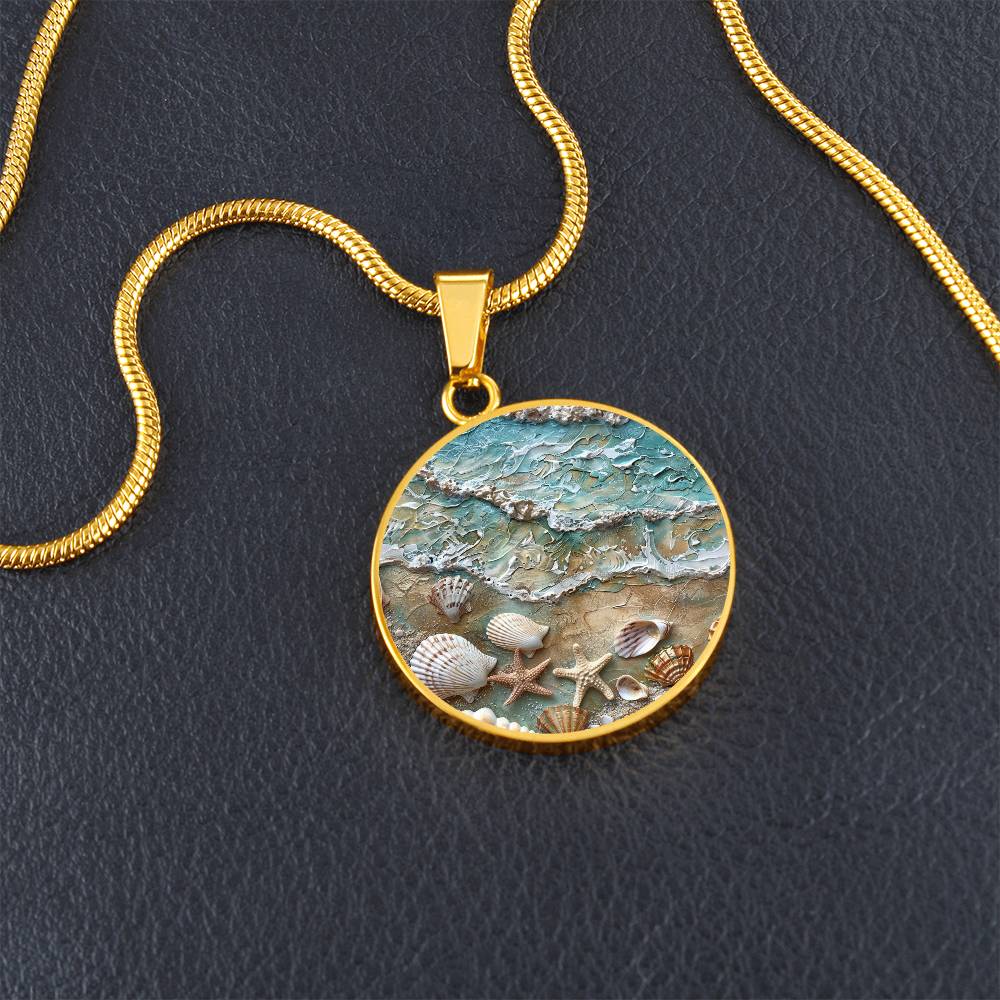 The Coastal Beach Circle Pendant Necklace