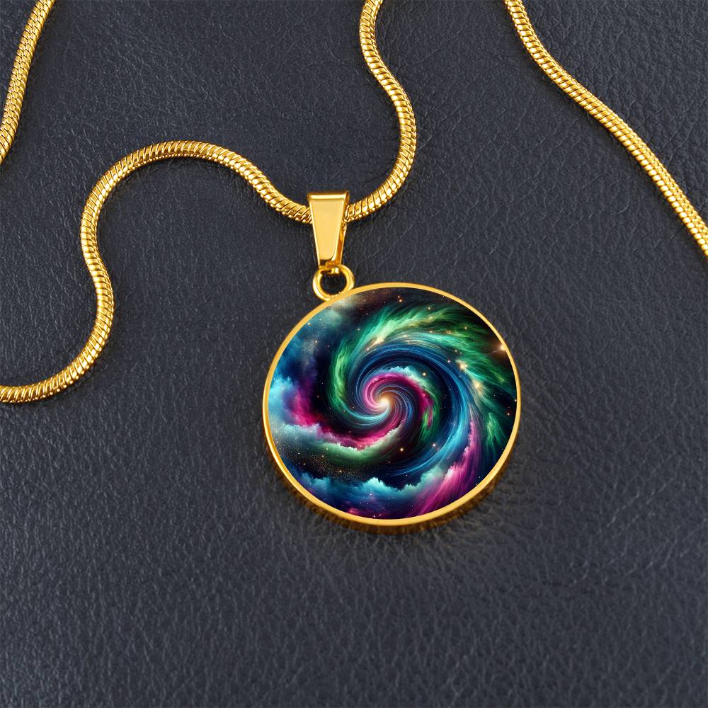 Hurricane Aurora Circle Pendant Necklace