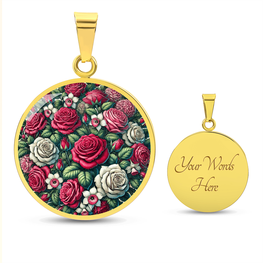 June Birth Flower - Roses Pendant Necklace