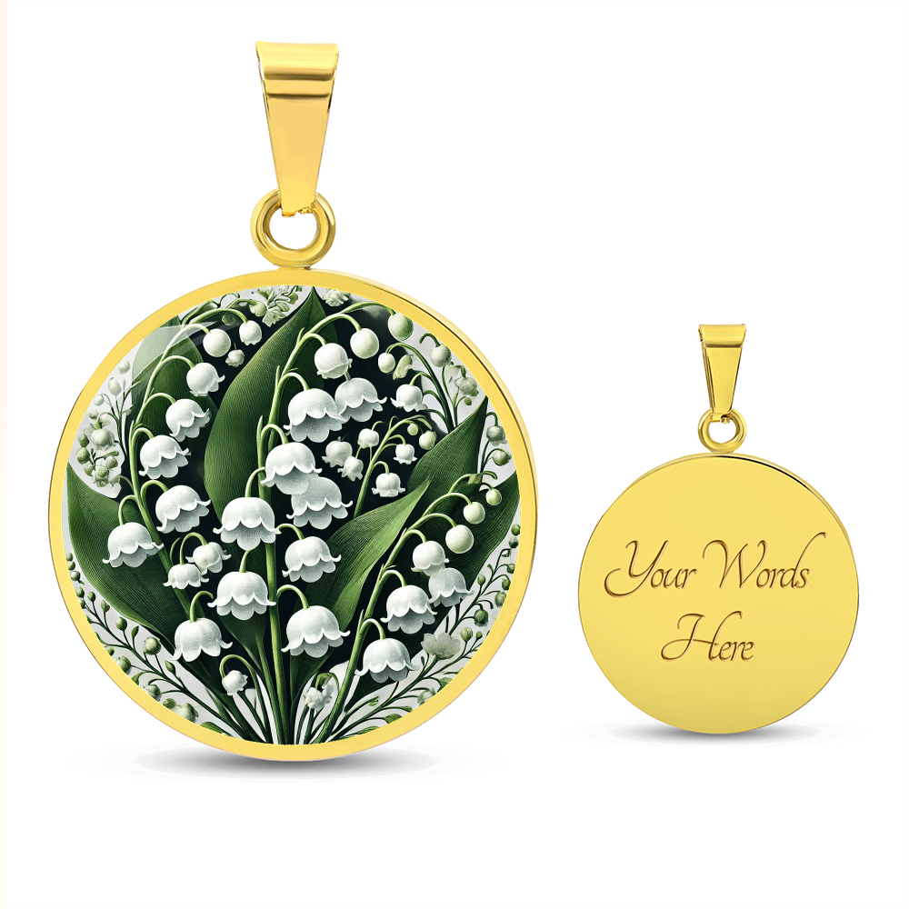 May Birth Flower - Lily of the Valley Pendant Necklace