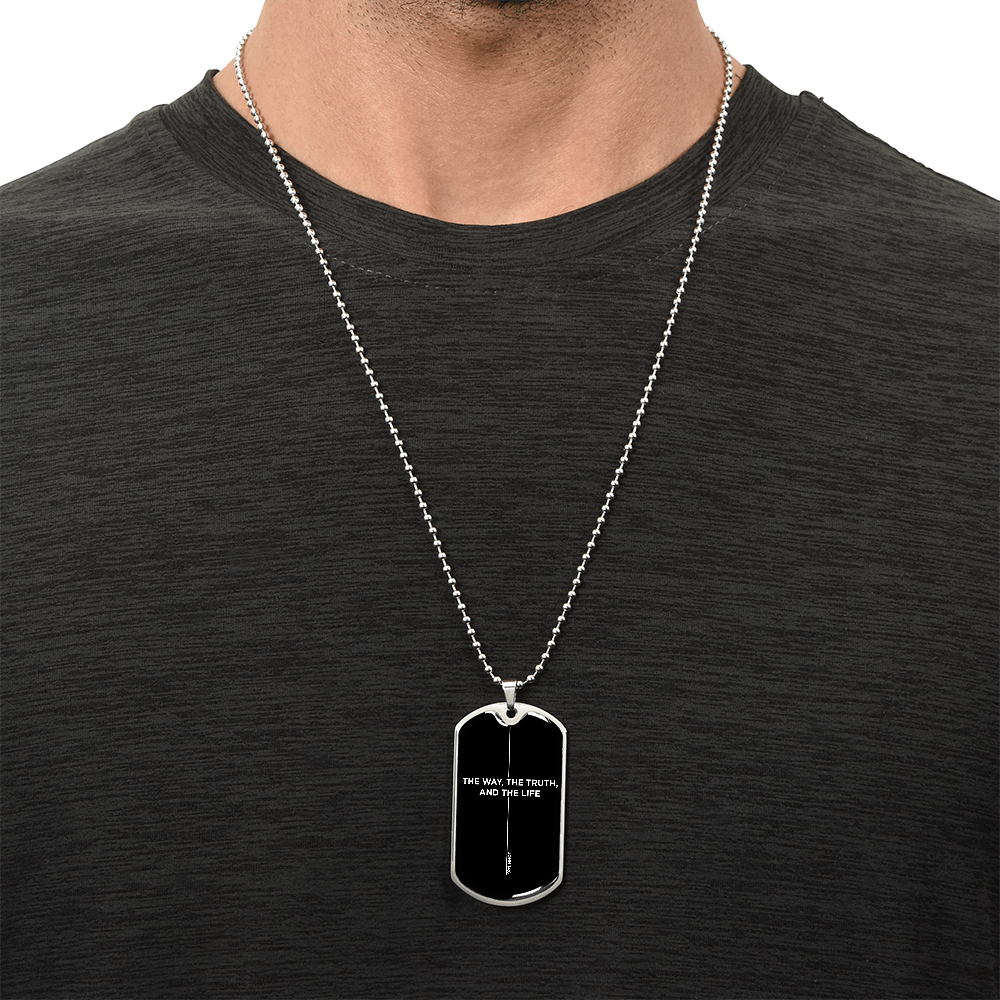 John 14:6 Dog Tag Necklace - The Way The Truth The Life