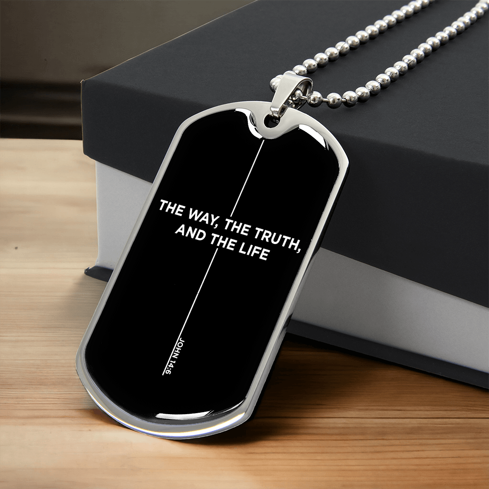 John 14:6 Dog Tag Necklace - The Way The Truth The Life