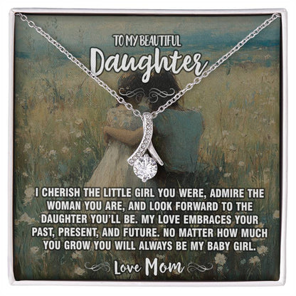 I Cherish Mom To Daughter Pendant Necklace