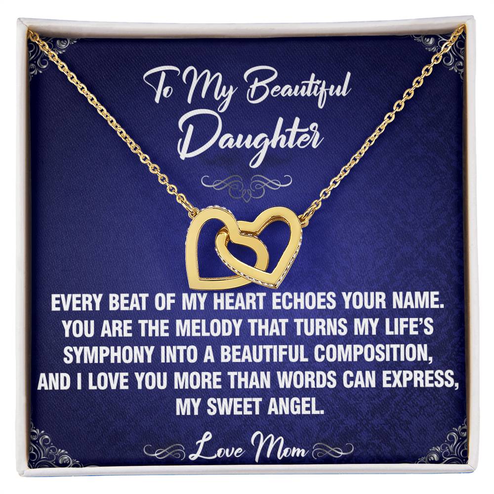 Heart Beat Echoes Daughter From Mom Heart Necklace