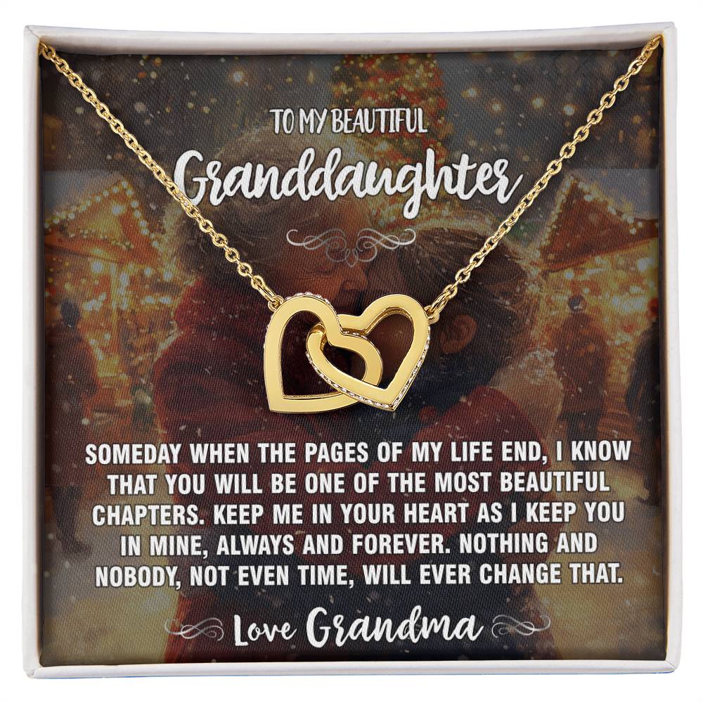 Pages of Life Grandma To Granddaughter Hearts Necklace 4