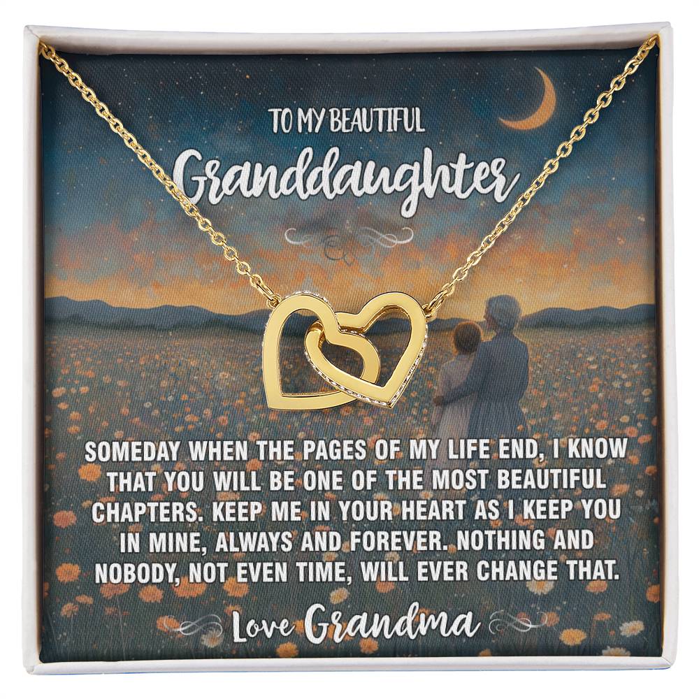 Pages of Life Grandma To Granddaughter Hearts Necklace 8