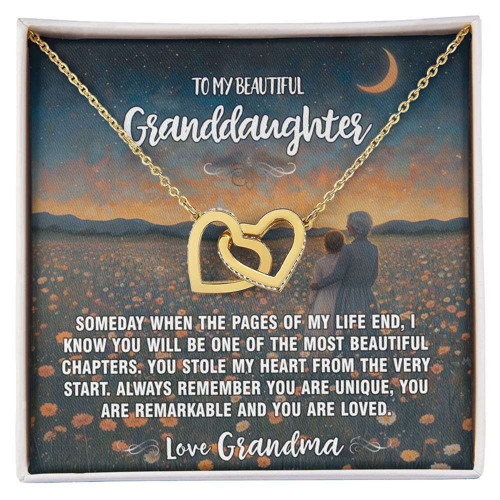 Pages of Life Grandma To Granddaughter Hearts Necklace 9