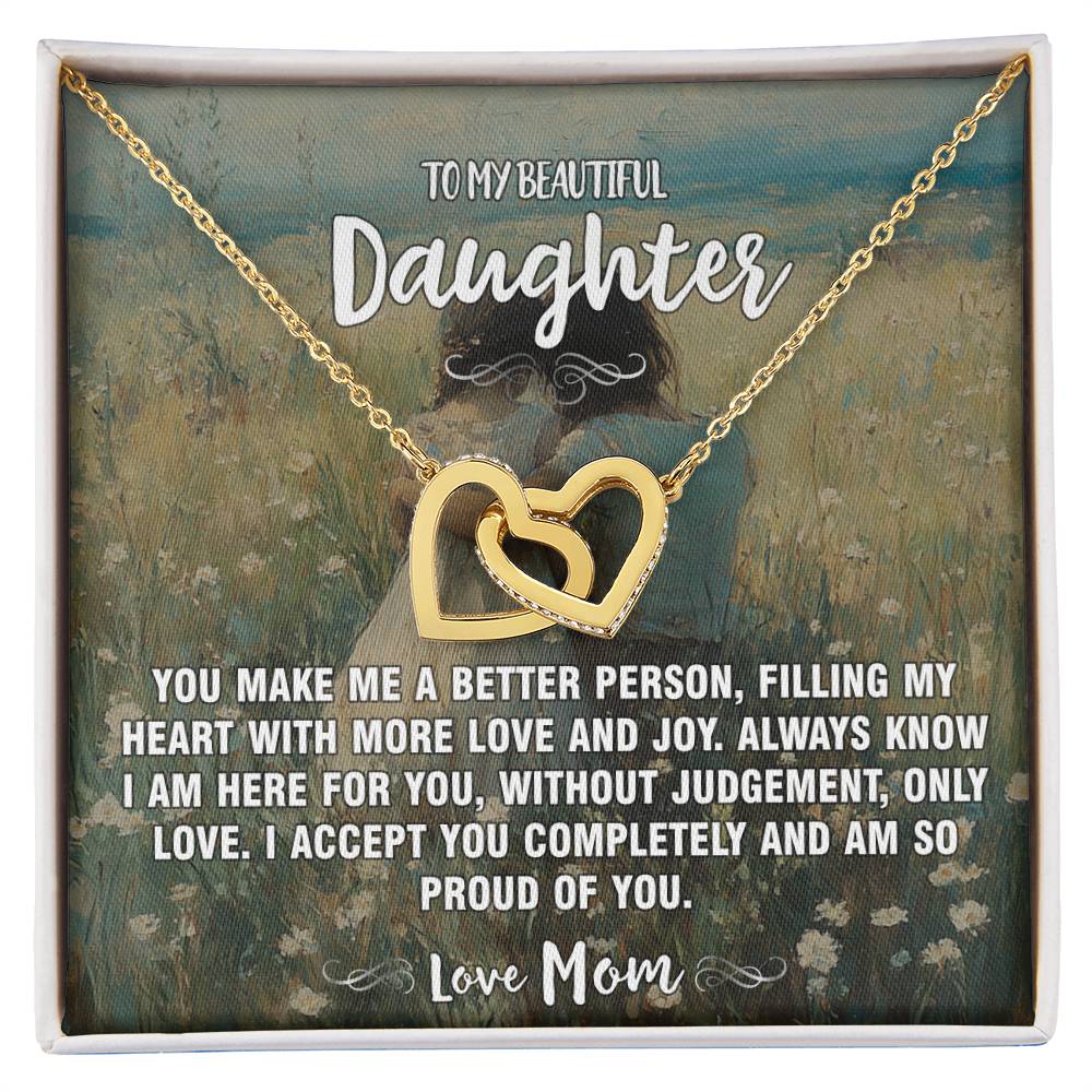 Filling My Heart Mom To Daughter Hearts Necklace