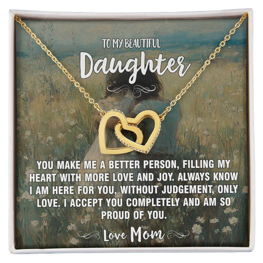 Filling My Heart Mom To Daughter Hearts Necklace