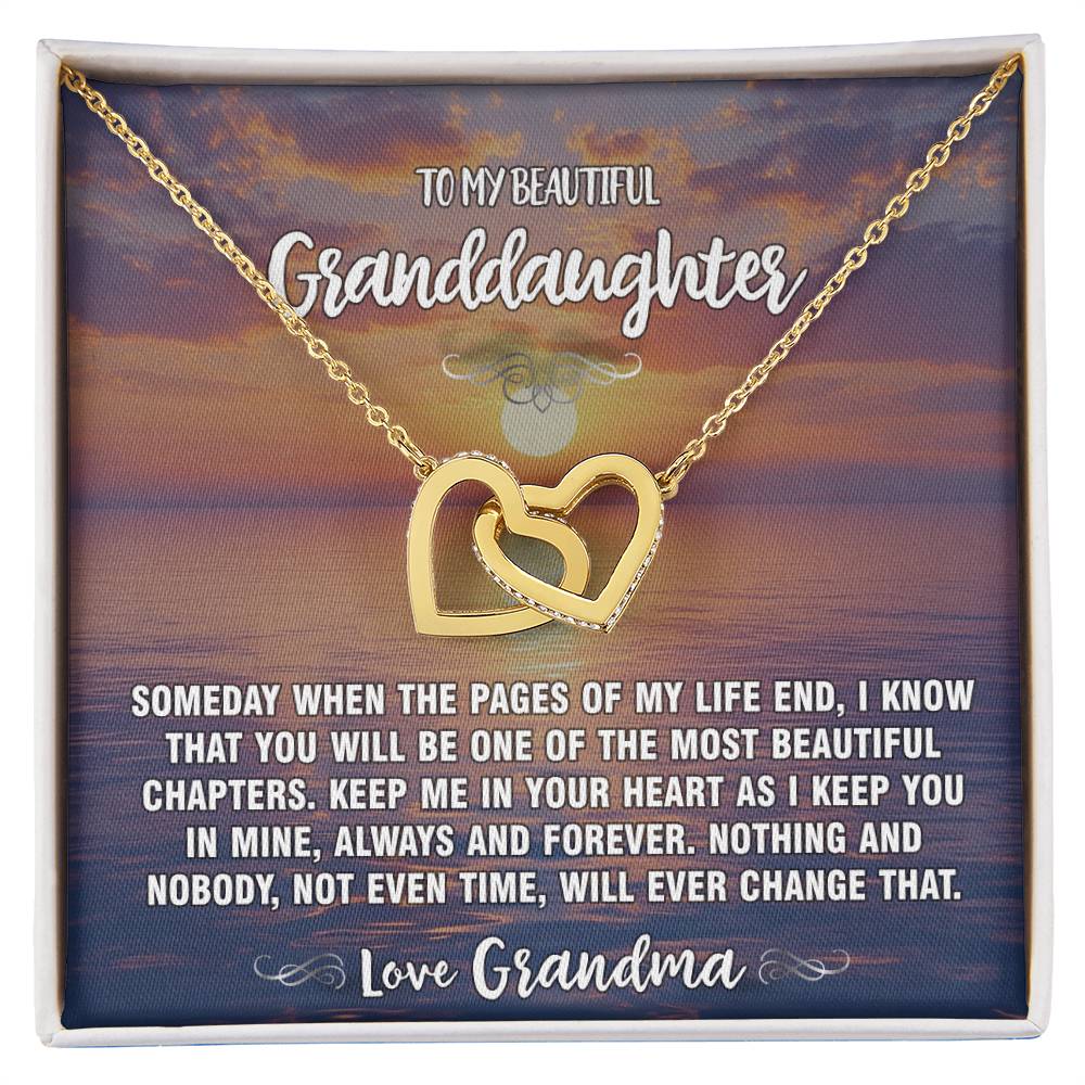 Pages of Life Grandma To Granddaughter Hearts Necklace 7