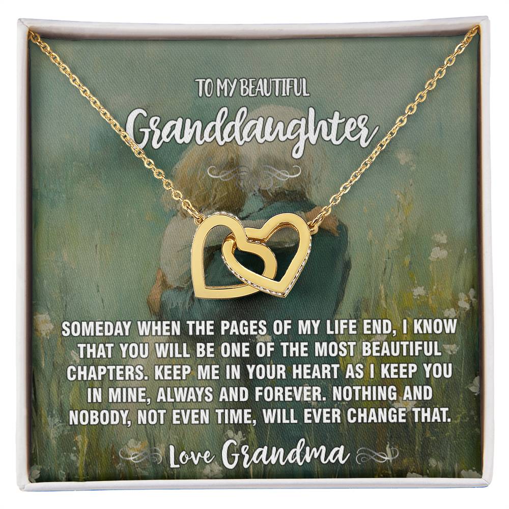 Pages of Life Grandma To Granddaughter Hearts Necklace