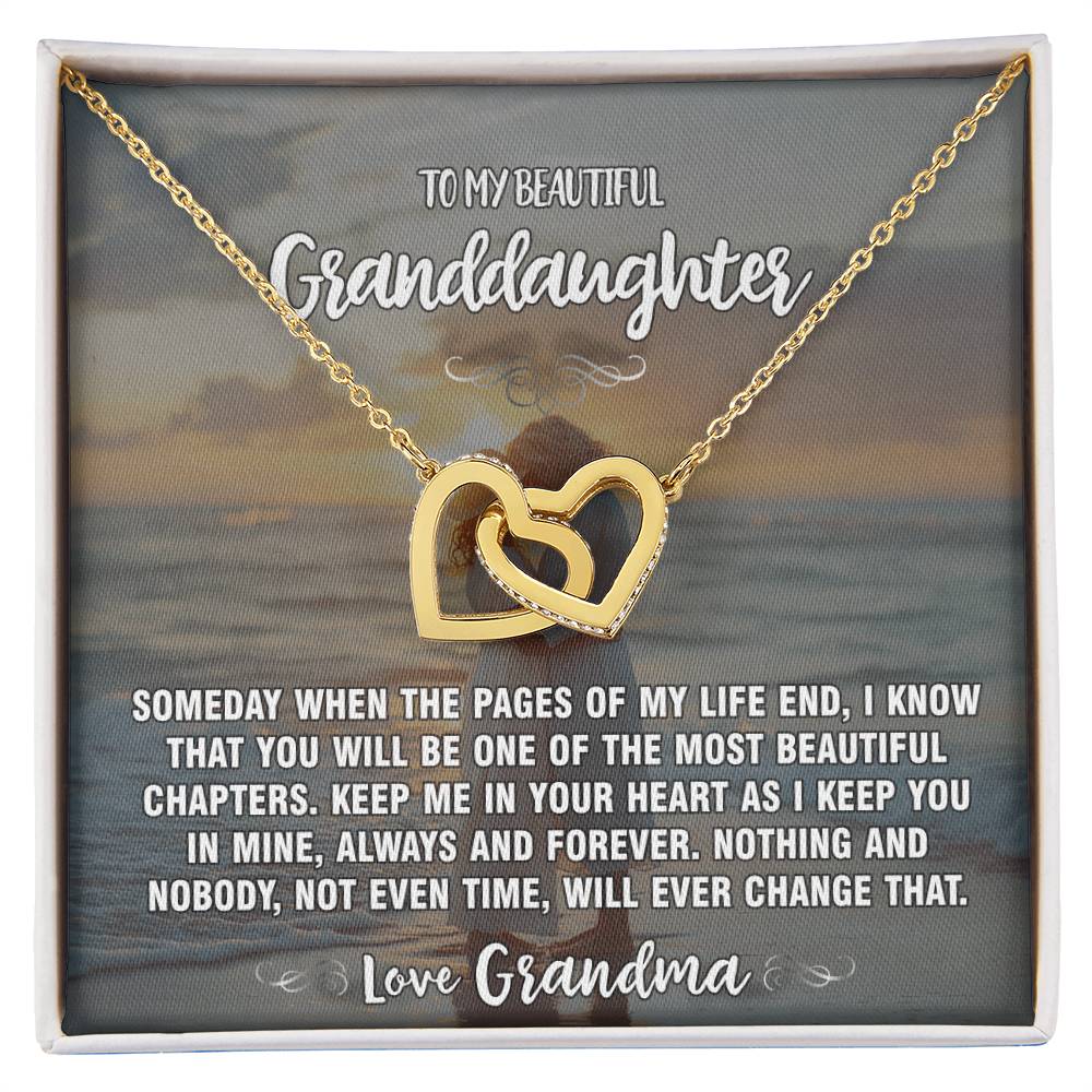 Pages of Life Grandma To Granddaughter Hearts Necklace 3