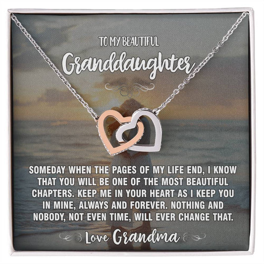 Pages of Life Grandma To Granddaughter Hearts Necklace 3