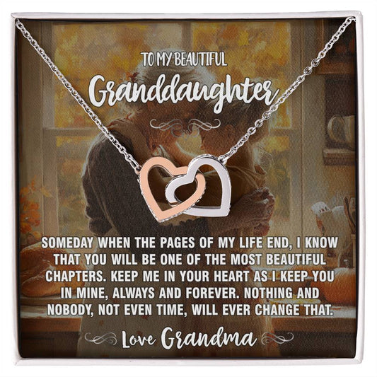 Pages of Life Grandma To Granddaughter Hearts Necklace 6