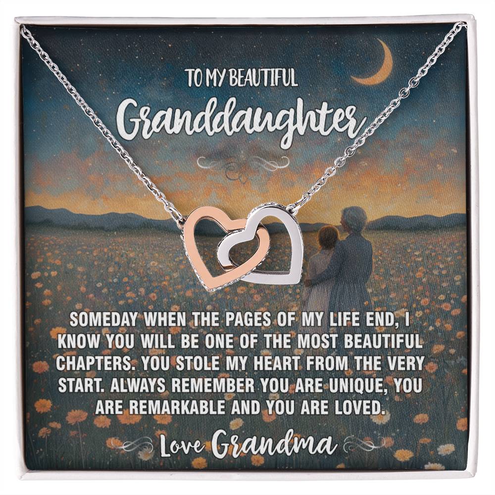 Pages of Life Grandma To Granddaughter Hearts Necklace 9