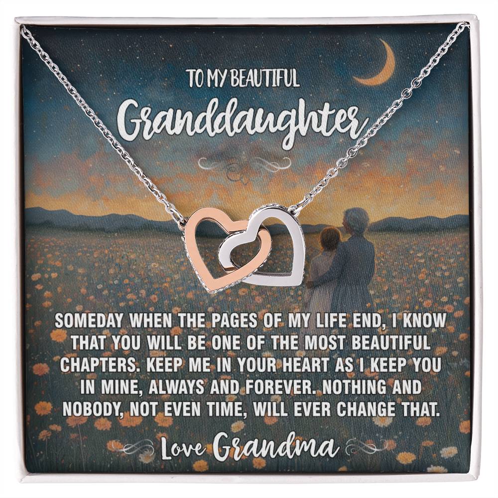 Pages of Life Grandma To Granddaughter Hearts Necklace 8