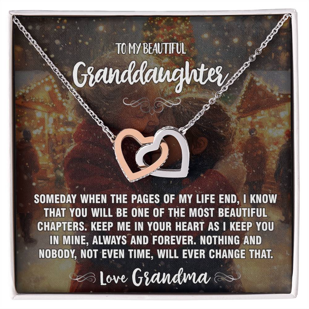 Pages of Life Grandma To Granddaughter Hearts Necklace 4