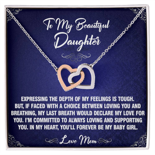 Depth of Feelings Daughter From Mom Heart Necklace