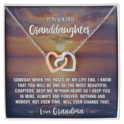 Pages of Life Grandma To Granddaughter Hearts Necklace 7