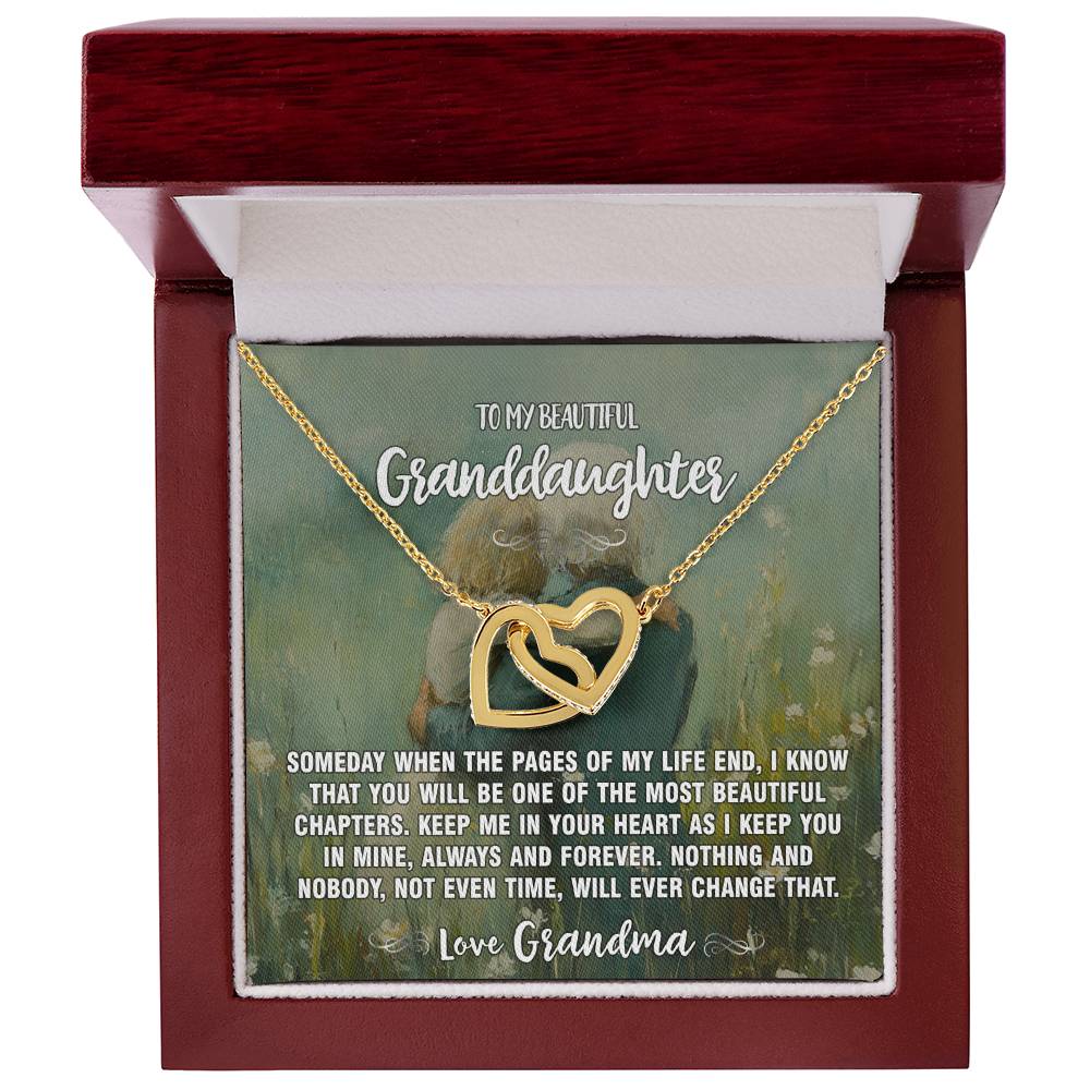 Pages of Life Grandma To Granddaughter Hearts Necklace