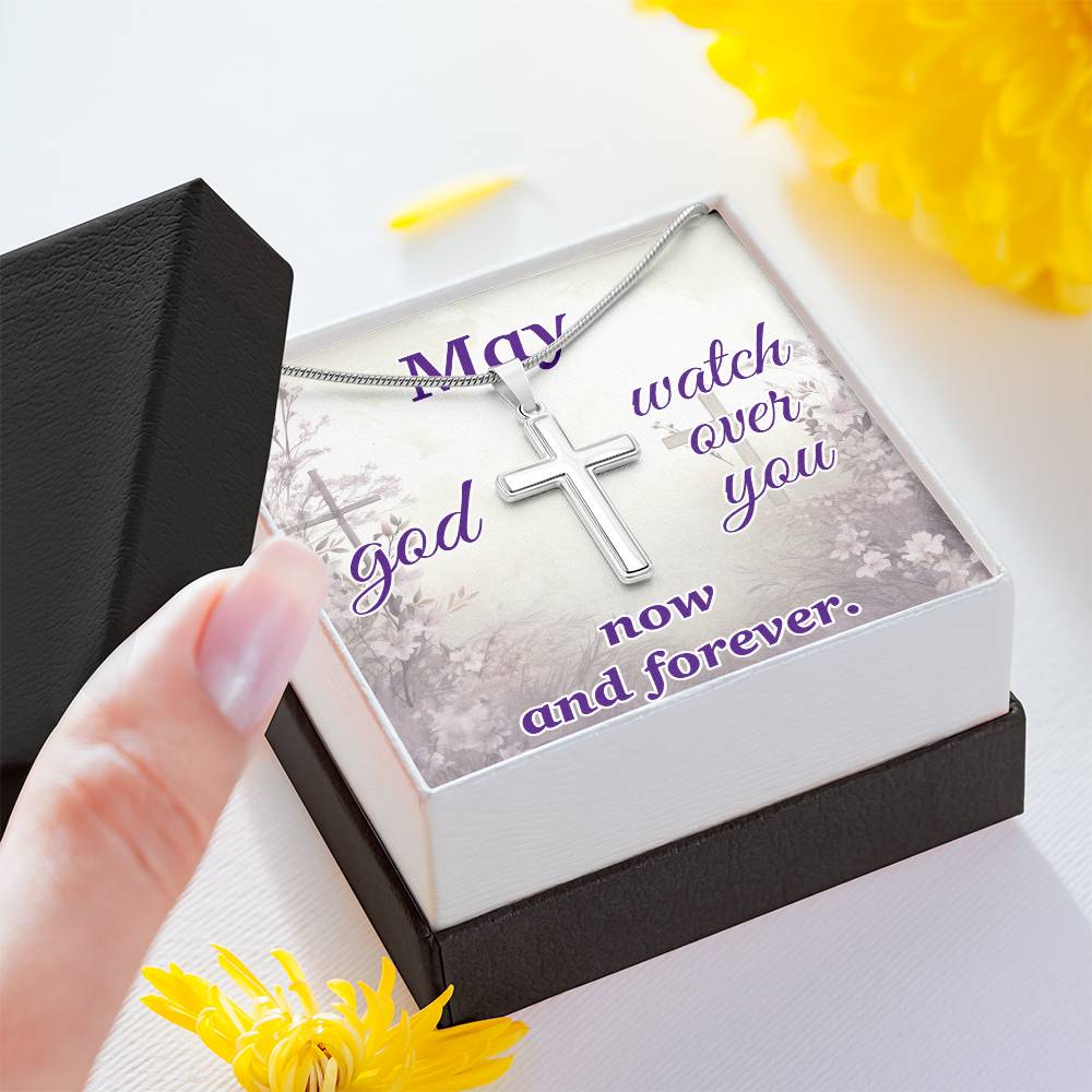 May God Watch Over You – Heavenly Protection Cross Necklace