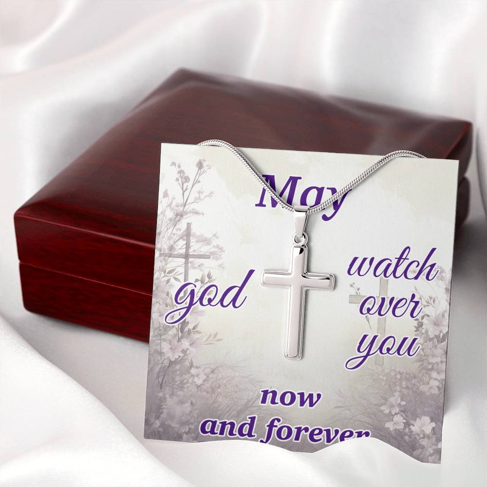May God Watch Over You – Heavenly Protection Cross Necklace