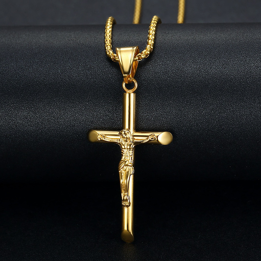 Jesus On The Cross Titanium Steel Necklace